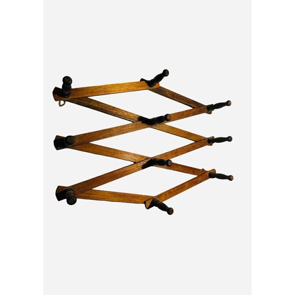 Vintage Nevco Wooden Expandable Rack Make in Hong Kong